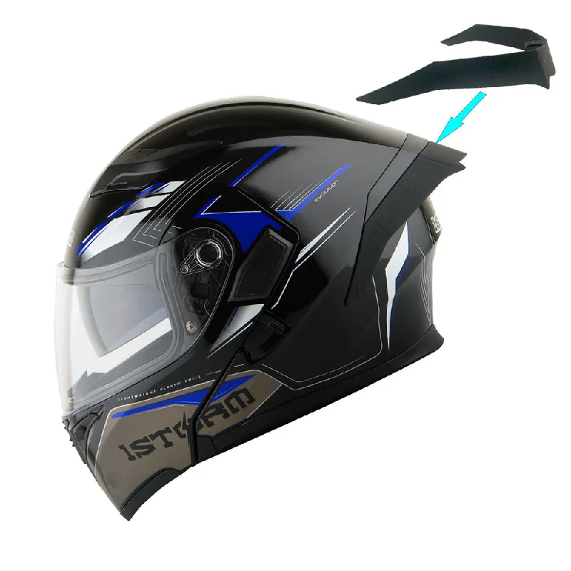 1Storm Motorcycle Modular Full Face Flip up Dual Visor Helmet + Spoiler: HB89