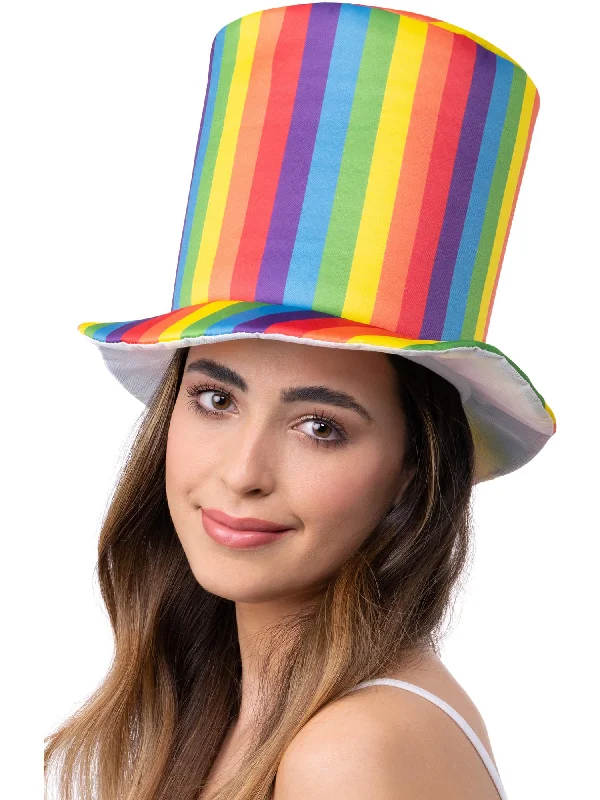 Deluxe Pride Rainbow Stripe Top Hat