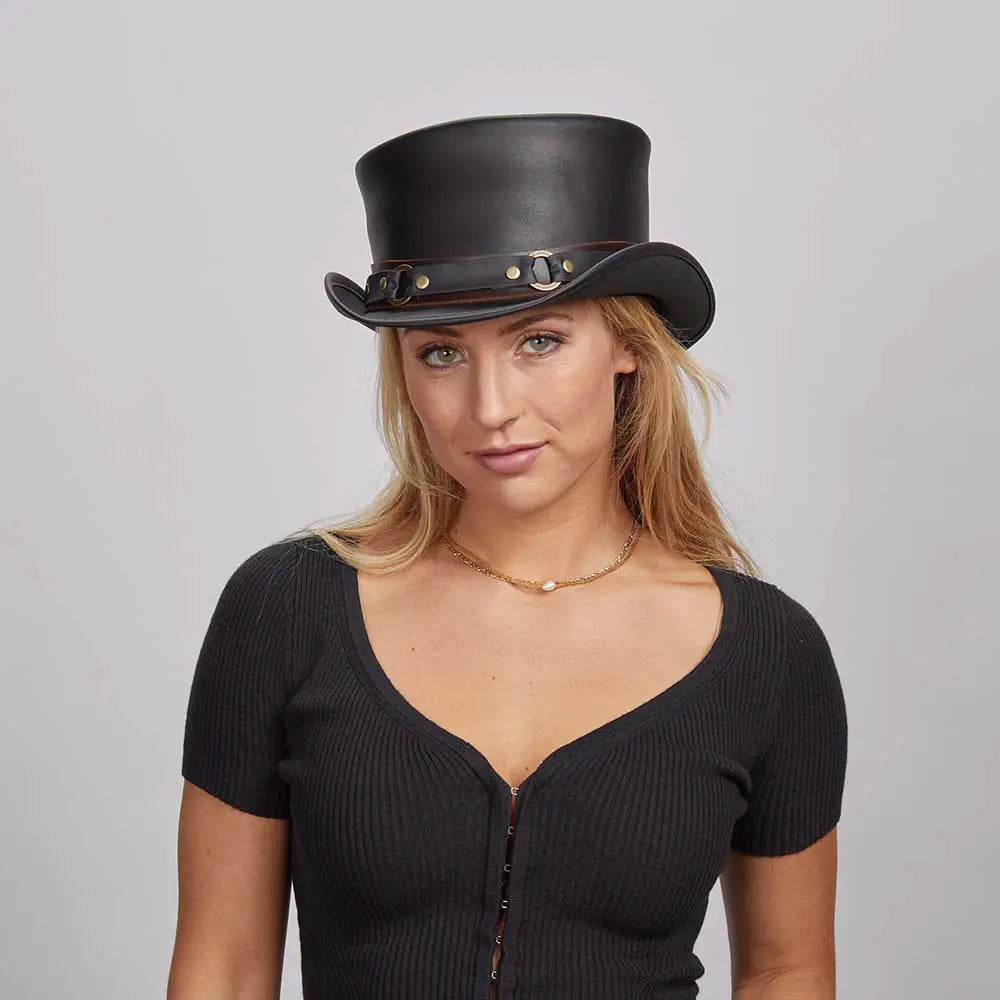 El Dorado SR2 | Womens Leather Top Hat with SR2 Hat Band