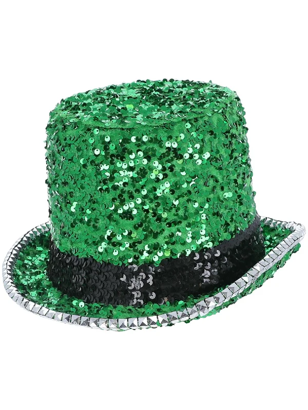 Fever Deluxe Felt & Sequin Top Hat, Green