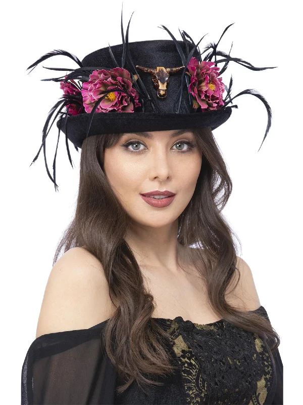 Floral Horn Top Hat