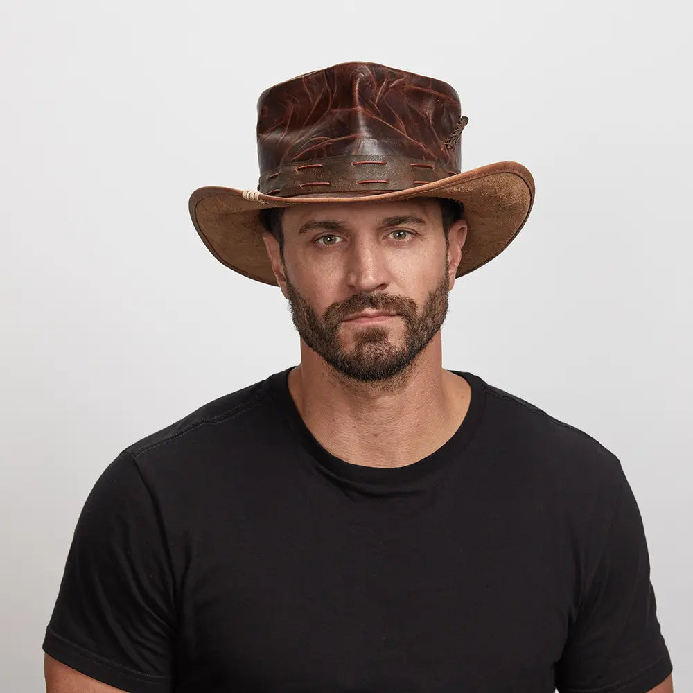 Jiminy | Mens Brown Leather Top Hat