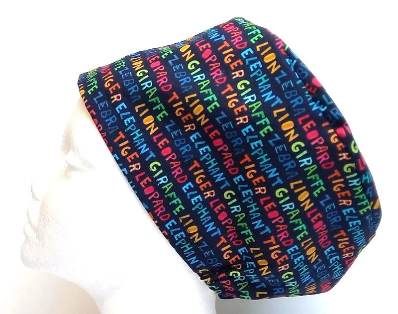 NEW - Animals Words Women's Basic Scrub Cap