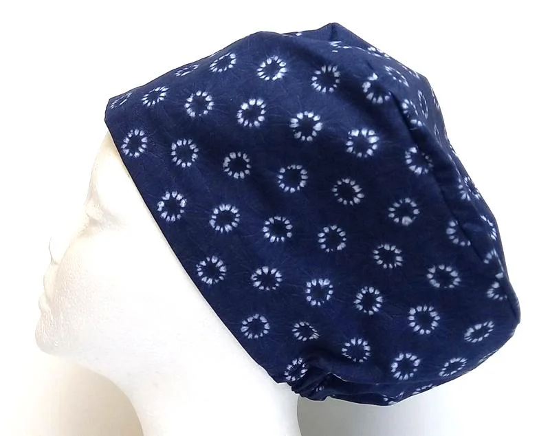 NEW - Shibori Indigo Women's Basic Scrub Caps