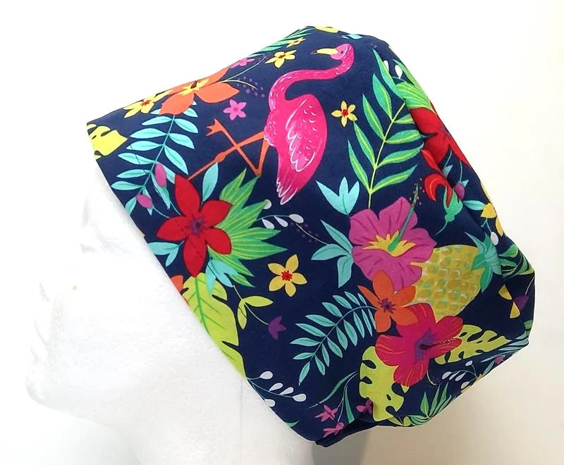 NEW - Tropical Flamingo Women's Basic Scrub Caps