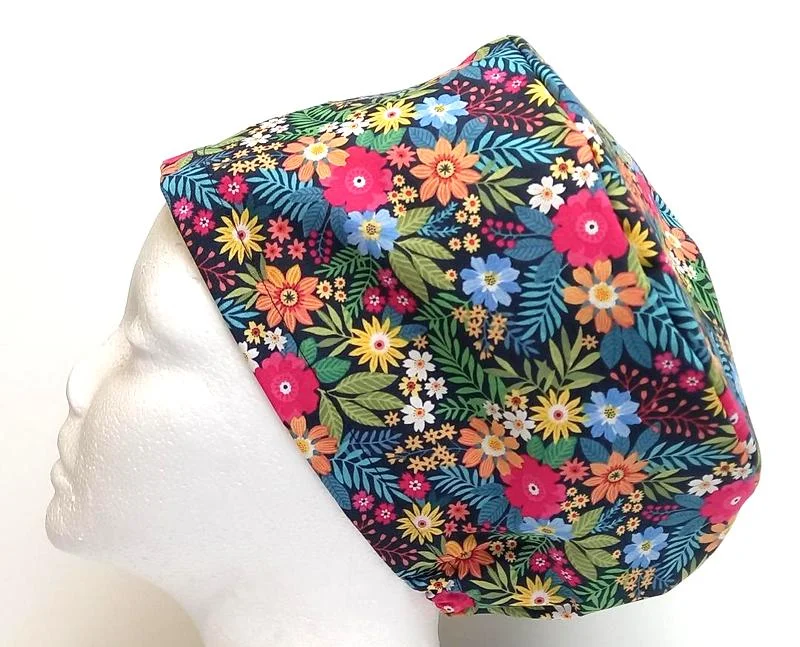 NEW - Tropical Floral Women's Basic Scrub Caps