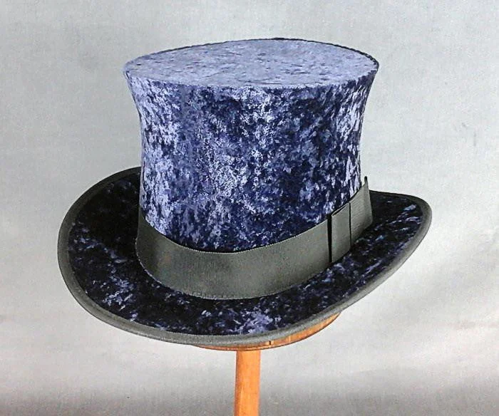 Top Hat - Blue Crushed Velvet