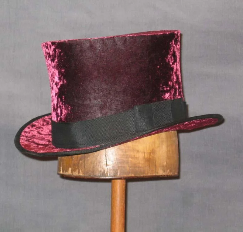 Top Hat - Wine Crushed Velvet