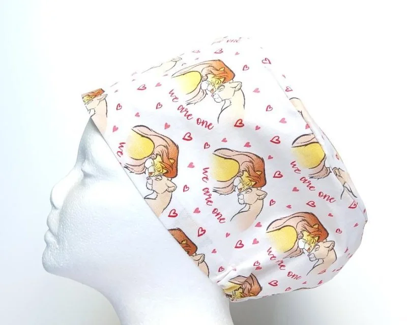 New - Valentine's Lion King Women's Basic Scrub Caps